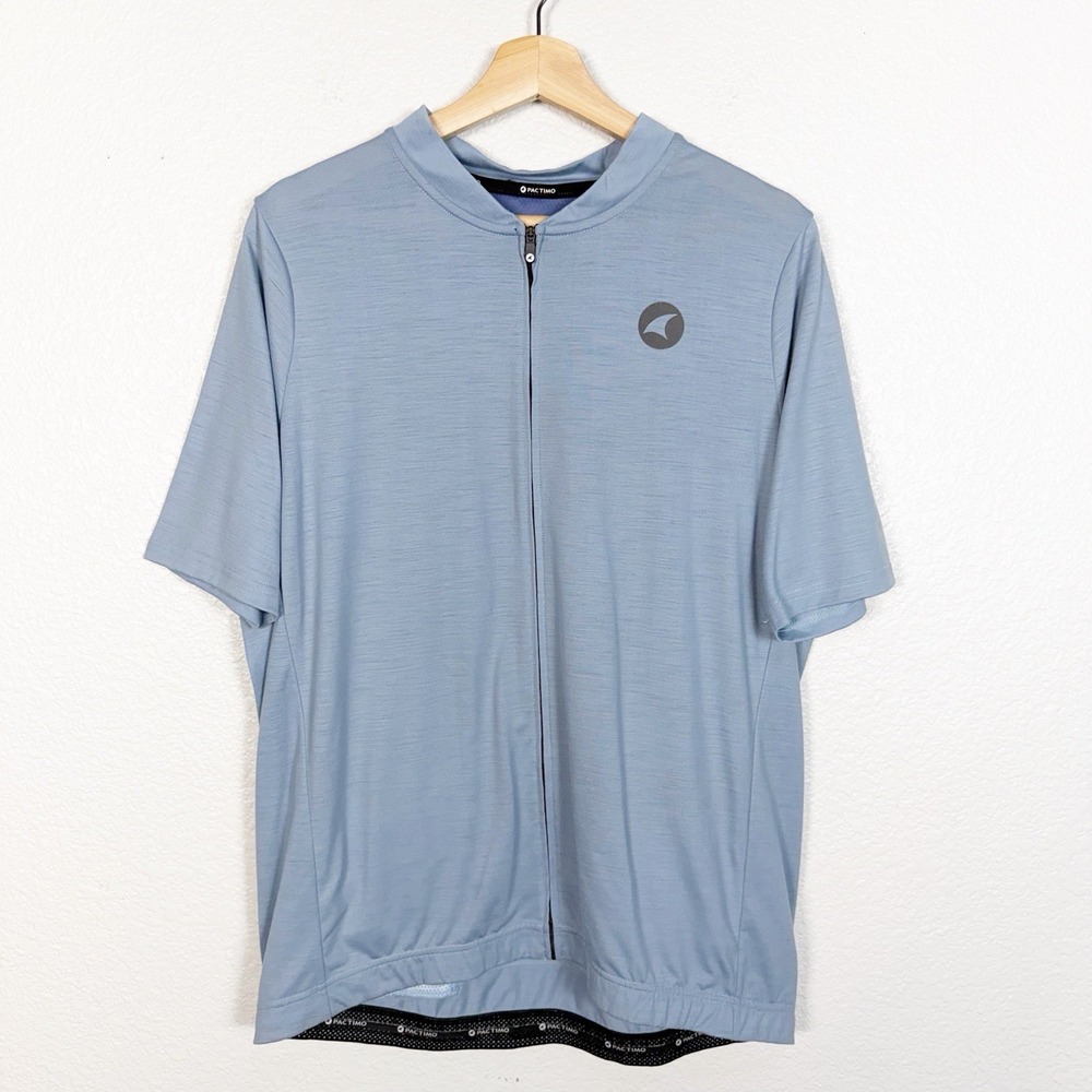 Pactimo Range Cargo Merino Wool Cycling Jersey Mens XXL Blue Short Sleeve Zip